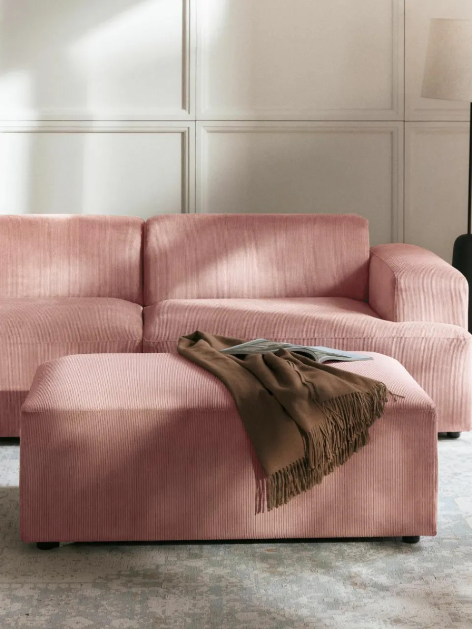 XL poef Melva van corduroy, B 116 x D 72 cm^Westwing Collection Discount