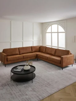XL U-bank Hunter van gerecycled leer^Westwing Collection Hot