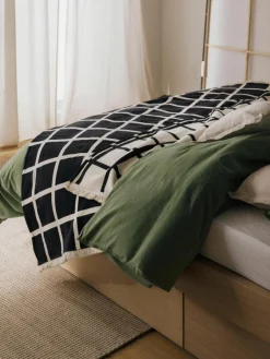 Zachte geruite plaid Edison met franjes^Westwing Collection Best
