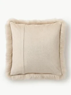 Zachte kussenhoes van imitatievacht Mathilde, glad^Westwing Collection Discount