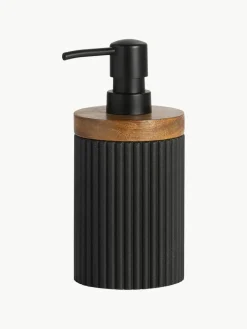 Zeepdispenser Laura met houten decoratie^ANDREA HOUSE Online