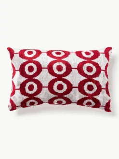 Zijden fluwelen kussenhoes Velvety met abstract patroon^Westwing Fashion