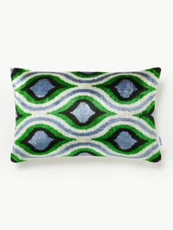 Zijden fluwelen kussenhoes Velvety met abstract patroon^Westwing Online