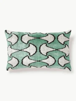 Zijden fluwelen kussenhoes Velvety met abstract patroon^Westwing Online