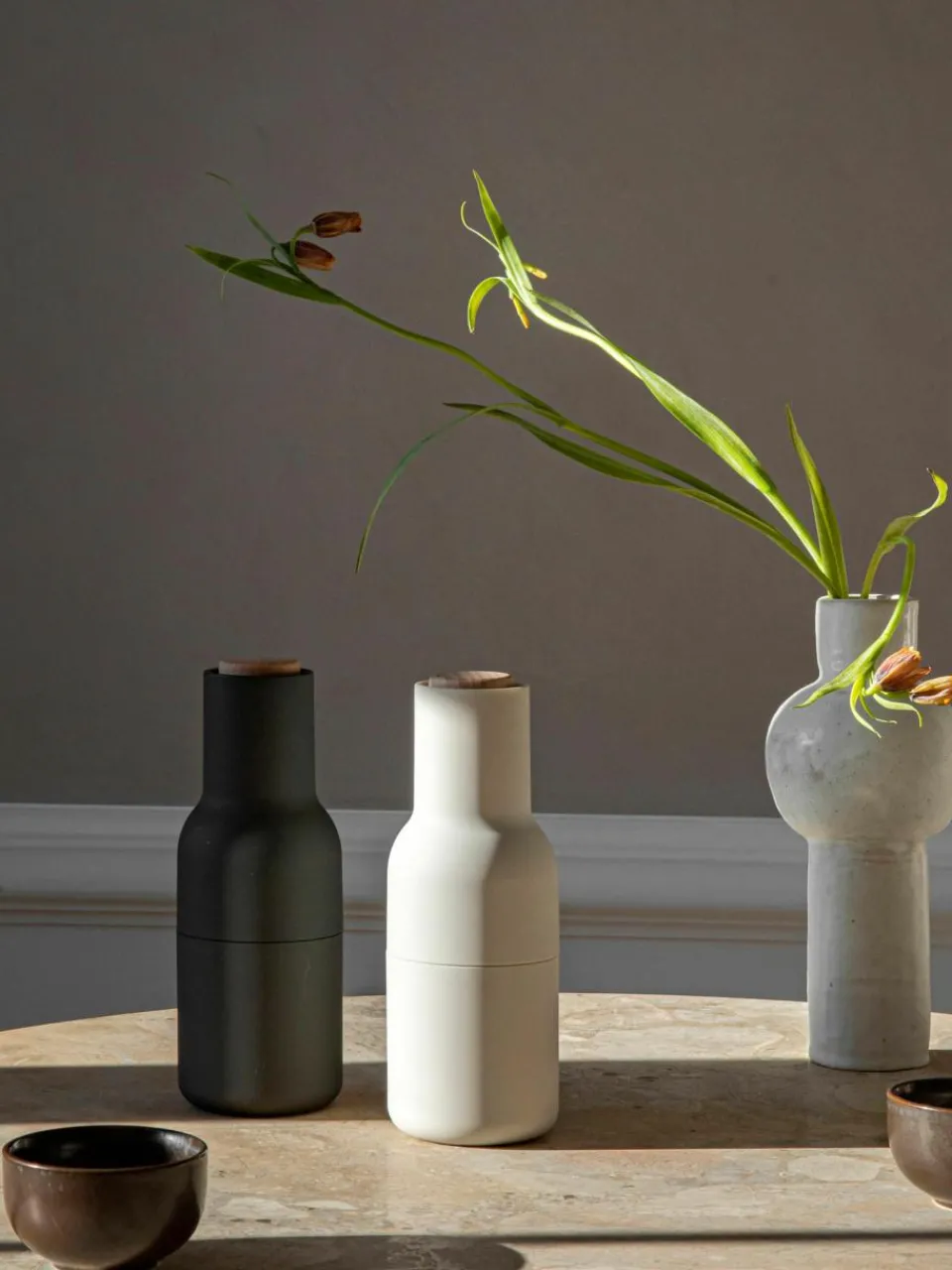 Zout & pepermolen Bottle Grinder met beukenhouten deksel, set van 2^Audo Copenhagen Discount