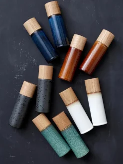 Zout- en pepermolen met houten deksel, 2-delig^BITZ Sale