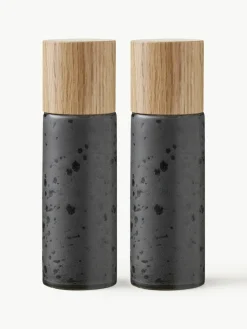 Zout- en pepermolen Bizz met houten deksel, set van 2^BITZ Hot