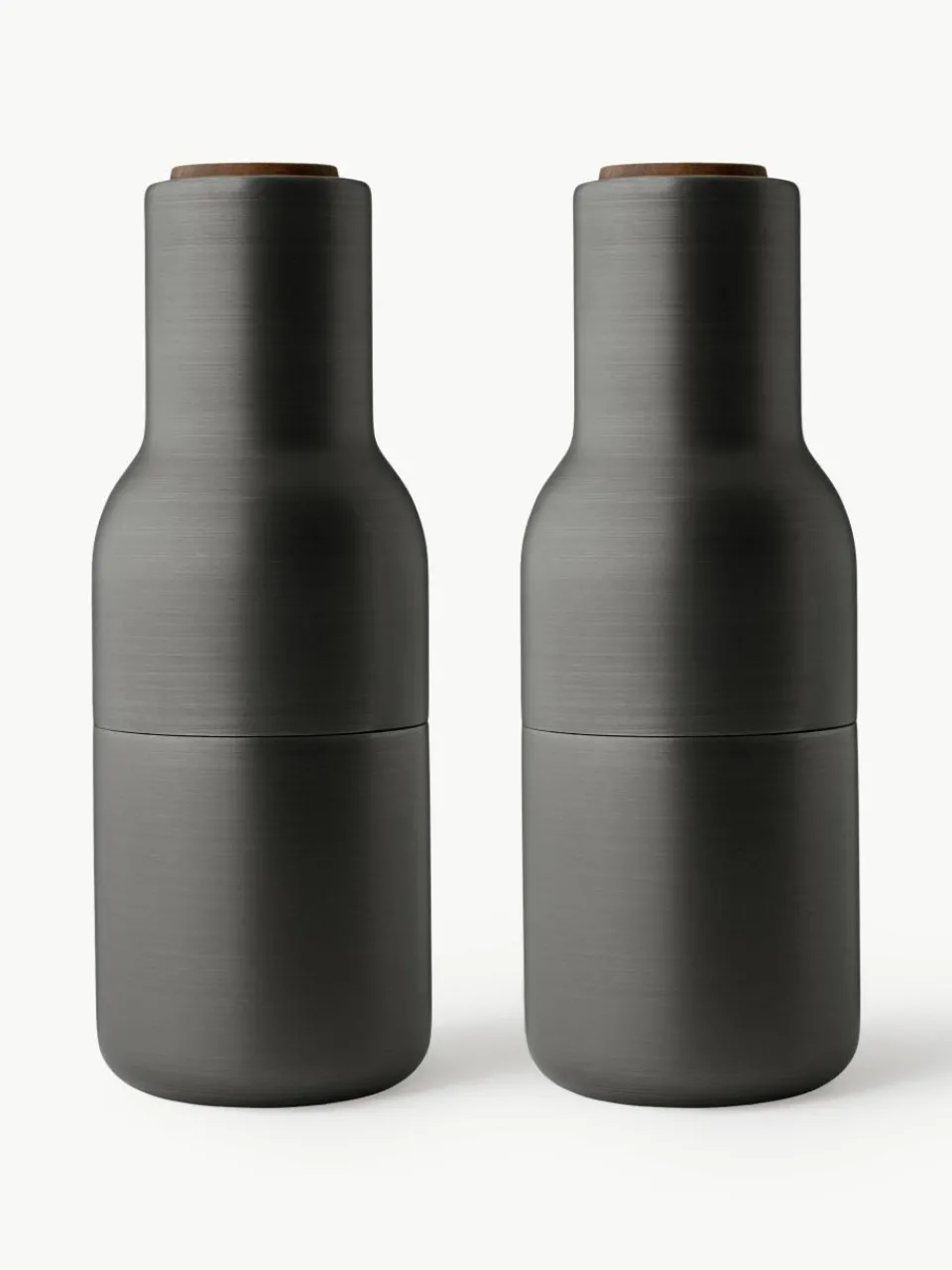 Zout- en pepermolen Bottle Grinder met walnootdeksel, set van 2^Audo Copenhagen Fashion