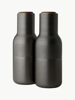 Zout- en pepermolen Bottle Grinder met walnootdeksel, set van 2^Audo Copenhagen Fashion