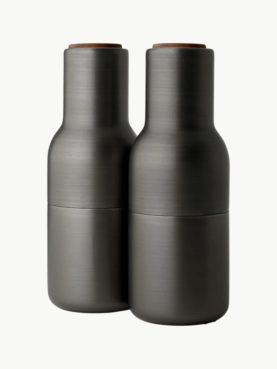 Zout- en pepermolen Bottle Grinder met walnootdeksel, set van 2^Audo Copenhagen Fashion