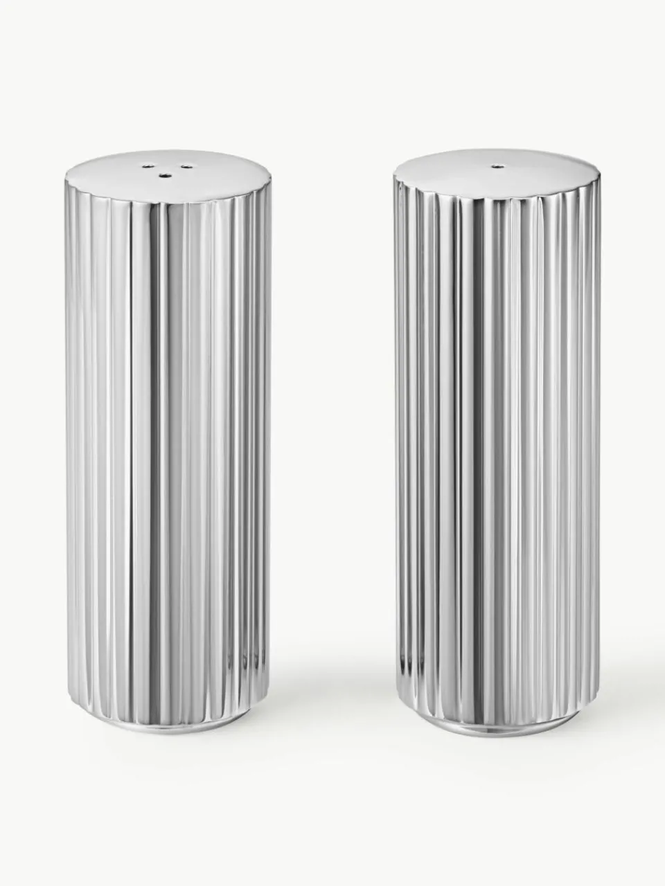 Zout- en peperstrooier Bernadotte van edelstaal, set van 2^GEORG JENSEN Discount