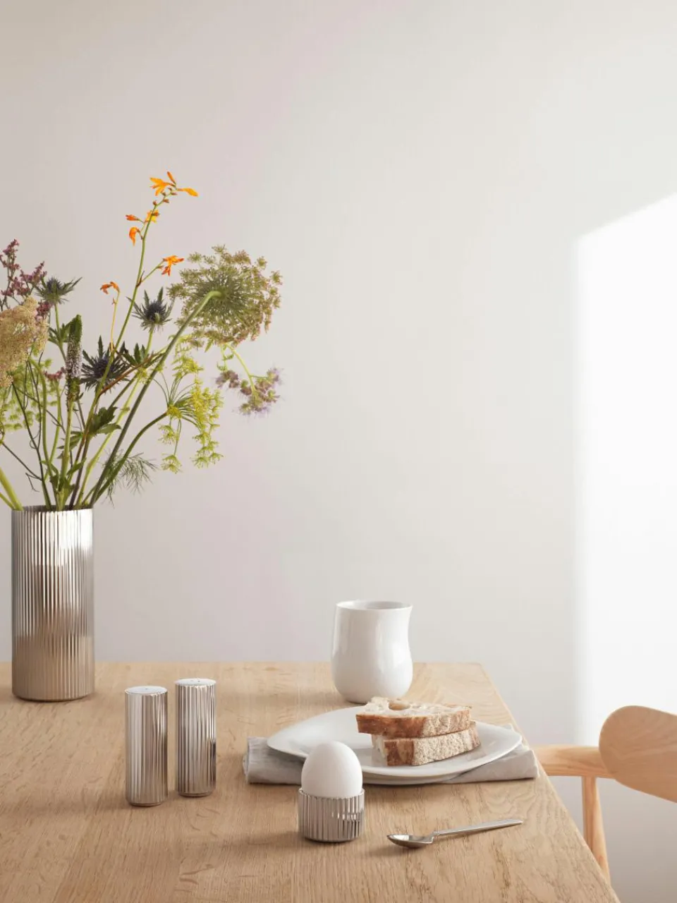 Zout- en peperstrooier Bernadotte van edelstaal, set van 2^GEORG JENSEN Discount